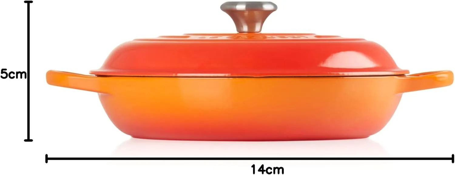 Le Creuset Enameled Cast Iron Signature Braiser, 3.5 qt., Flame