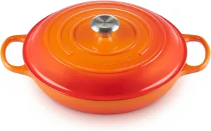 Le Creuset Enameled Cast Iron Signature Braiser, 3.5 qt., Flame