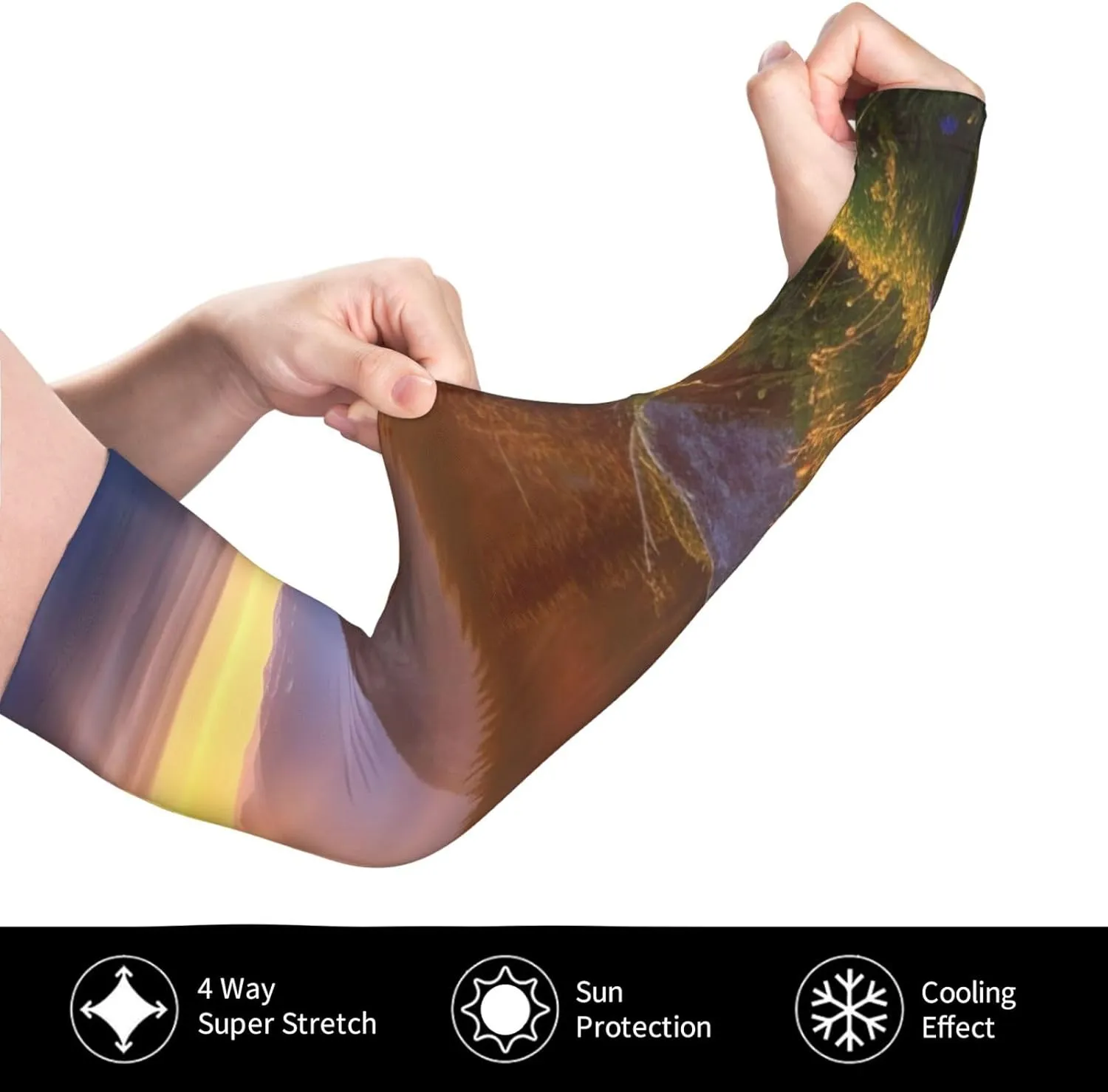 Leaves and frog Arm Sleeves for Men Women Cooling Sleeves Compression Arm Sleeve UV Blocking Protection Sleeve