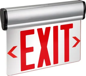 LED Emergency Exit Sign Double face with Backup Battery UL Certified Wall Ceiling Mounting Acrylic Mirror Replaceable Panel Removable Indicator Arrows, Fire Resistant GSEL-200DR(Double face)