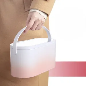 LED Portable Makeup Organizer with Mirror – Compact Vanity Light with Folding Design, Cosmetic Pocket Mirror Gift for Beauty Lovers
