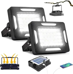 LED Solar Portable Camping Lights with Magnetic dimmable, 2000LM Solar Rechargeable Camping Lantern with Stand, IP67 Waterproof, 5 Light Modes Portable Flood Light, Work Lights for Indoor Outdoor