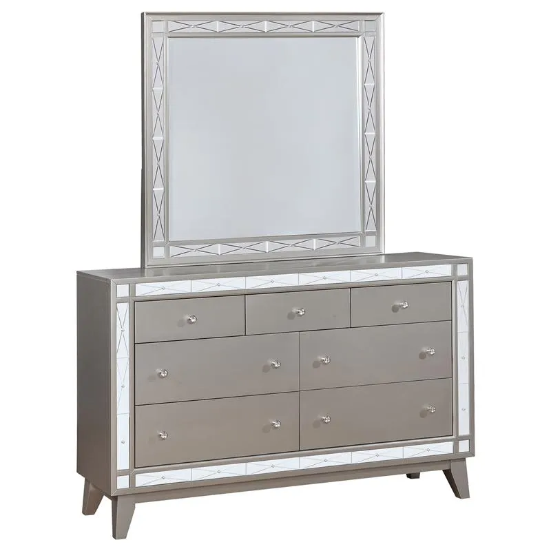 Leighton 7-drawer Dresser with Mirror Metallic Mercury - 204923M