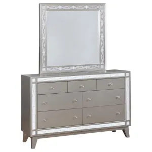 Leighton 7-drawer Dresser with Mirror Metallic Mercury - 204923M