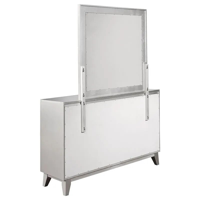 Leighton 7-drawer Dresser with Mirror Metallic Mercury - 204923M
