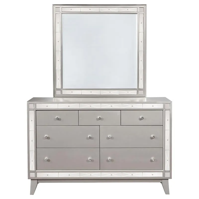Leighton 7-drawer Dresser with Mirror Metallic Mercury - 204923M