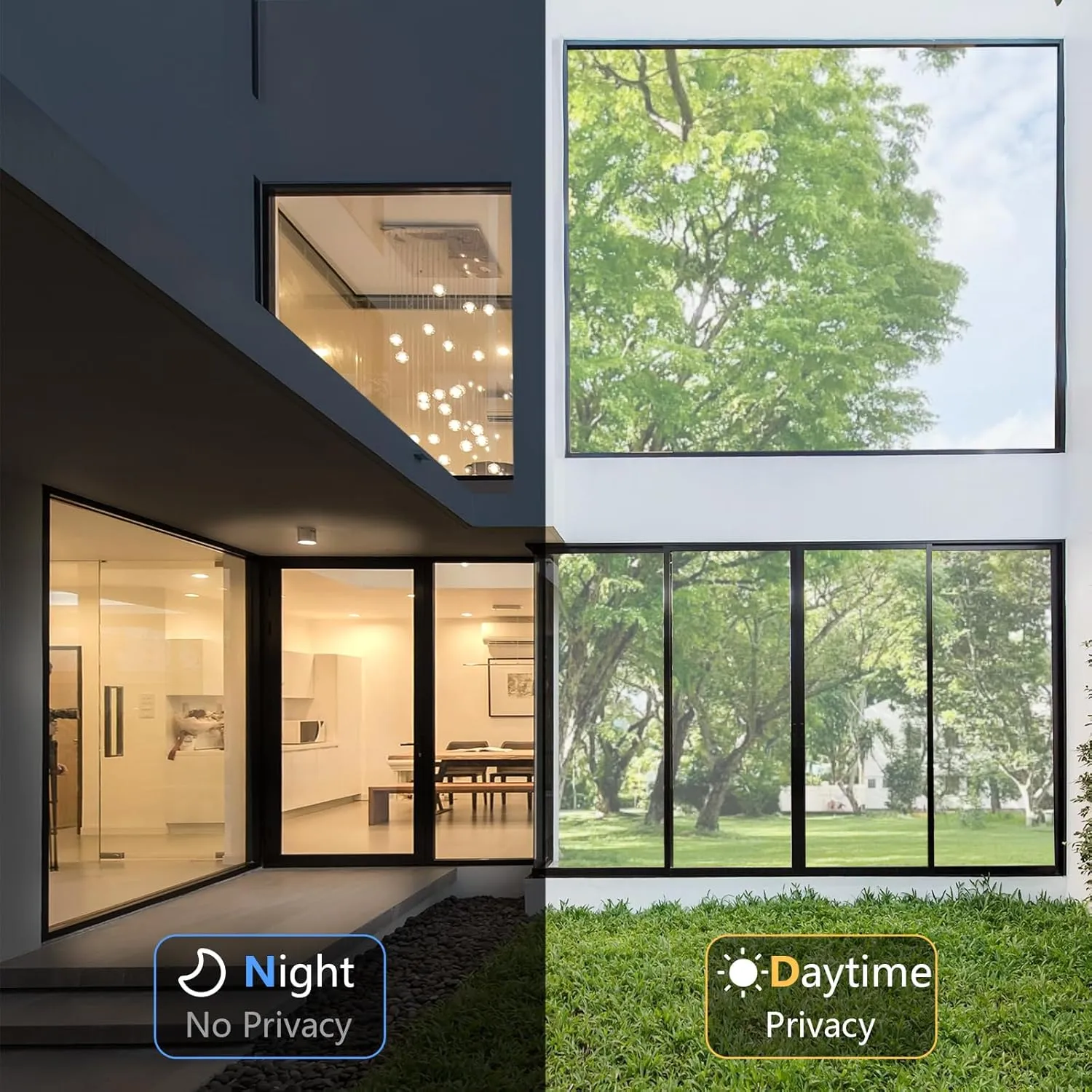 LEMON CLOUD One Way Window Privacy Film See Out Not in Reflective Mirror UV Window Cling Sun Blocking Heat Control Glare Control with Tools,17.5 Inch x 157.4 Inch