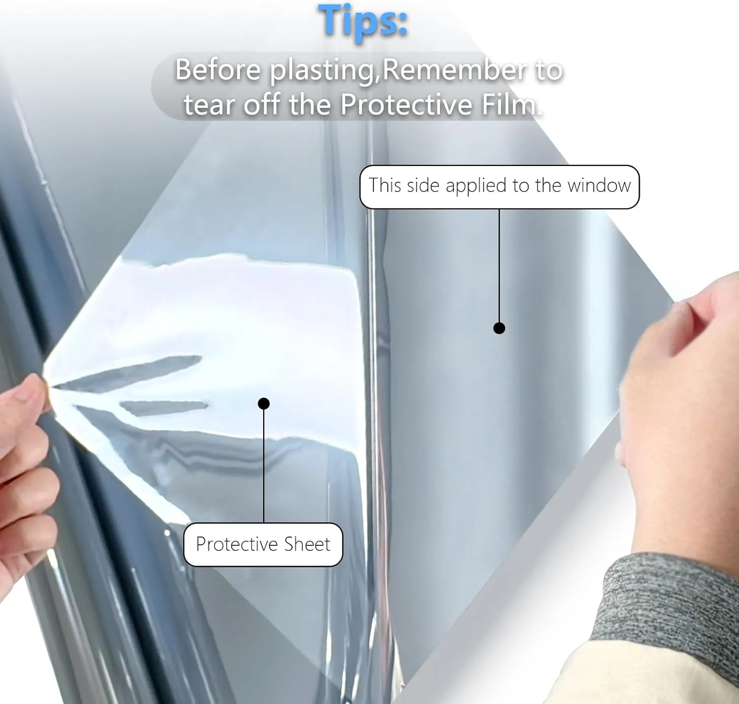 LEMON CLOUD One Way Window Privacy Film See Out Not in Reflective Mirror UV Window Cling Sun Blocking Heat Control Glare Control with Tools,17.5 Inch x 157.4 Inch