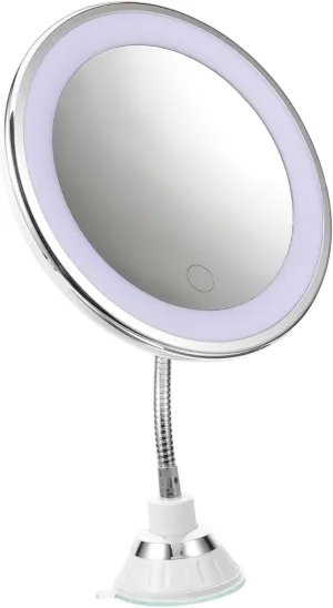 LIFKOME 1Pc LED Makeup Mirror with Light Magnification Touch Control Portable Suction Cup Design for Easy Use Bedrooms Bathrooms and Dressing Rooms