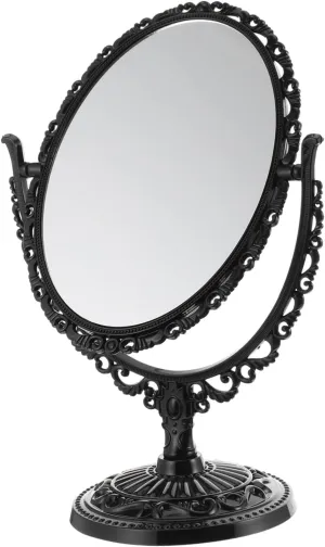 LIFKOME Vintage Double Sided Swivel Makeup Mirror Elegant Tabletop Dresser Mirror for Beauty Routine High Definition Reflective Surface Durable Design Shape