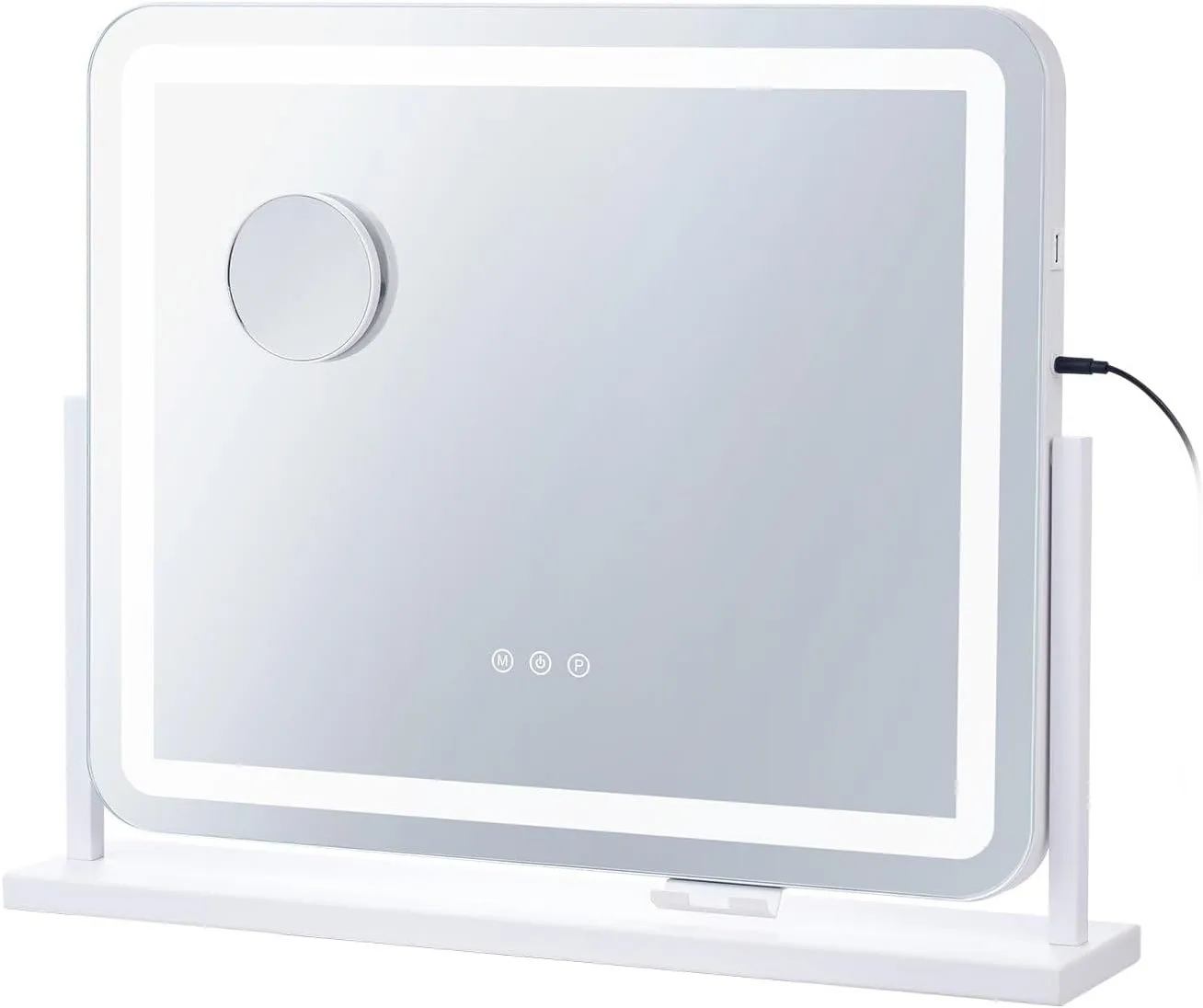Lighted Makeup Mirror 3 Color Vanity w/USB Port Magnification21.7x17.7 in