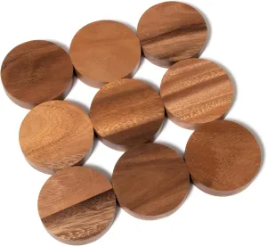 Lipper International Acacia Wood Dotted Trivet for Pots, Pans, and Hot Dishes, 8" x 8" x 1/2"