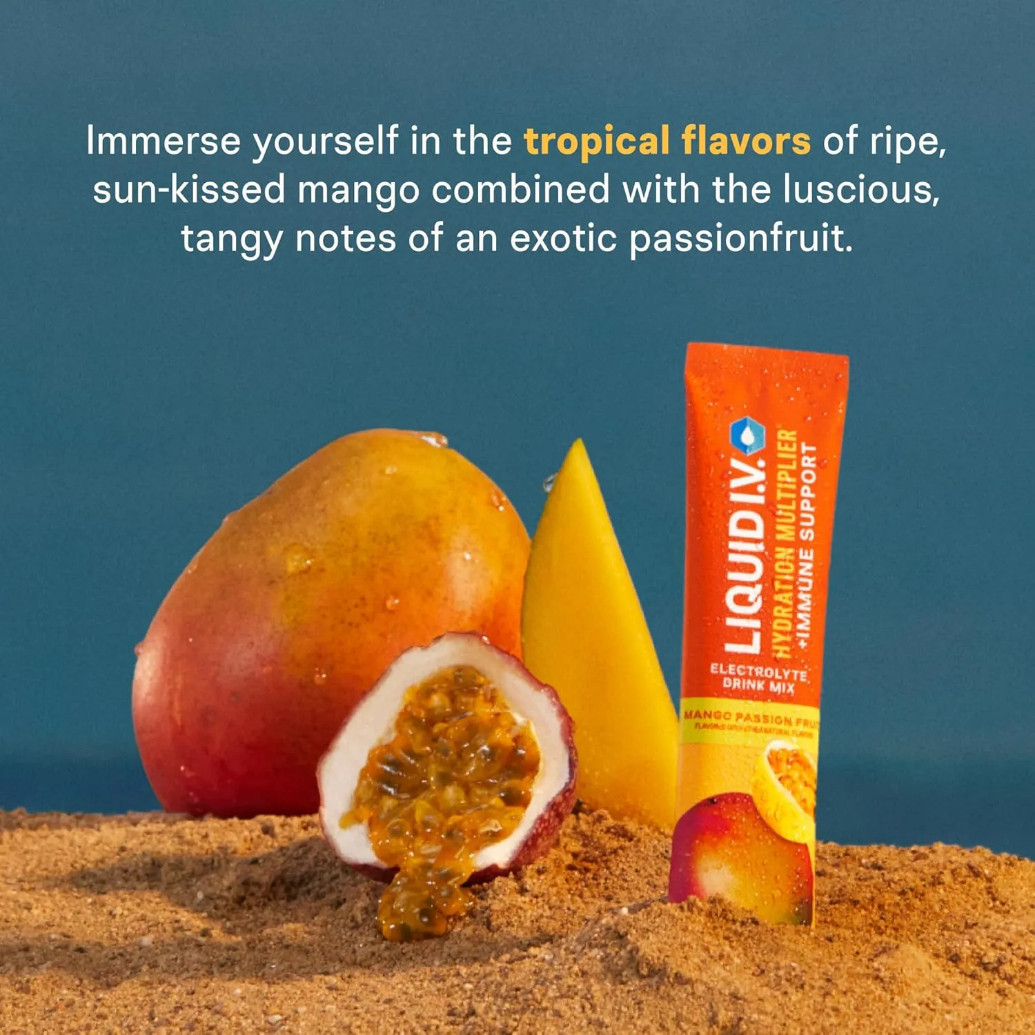Liquid I.V.® Hydration Multiplier  Immune Support - Mango Passionfruit | Electrolyte Powder Drink Mix | 1 Pack (14 Servings)