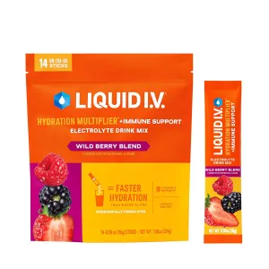 Liquid I.V.® Hydration Multiplier  Immune Support - Wild Berry Blend | Electrolyte Powder Drink Mix | 1 Pack (14 Servings)