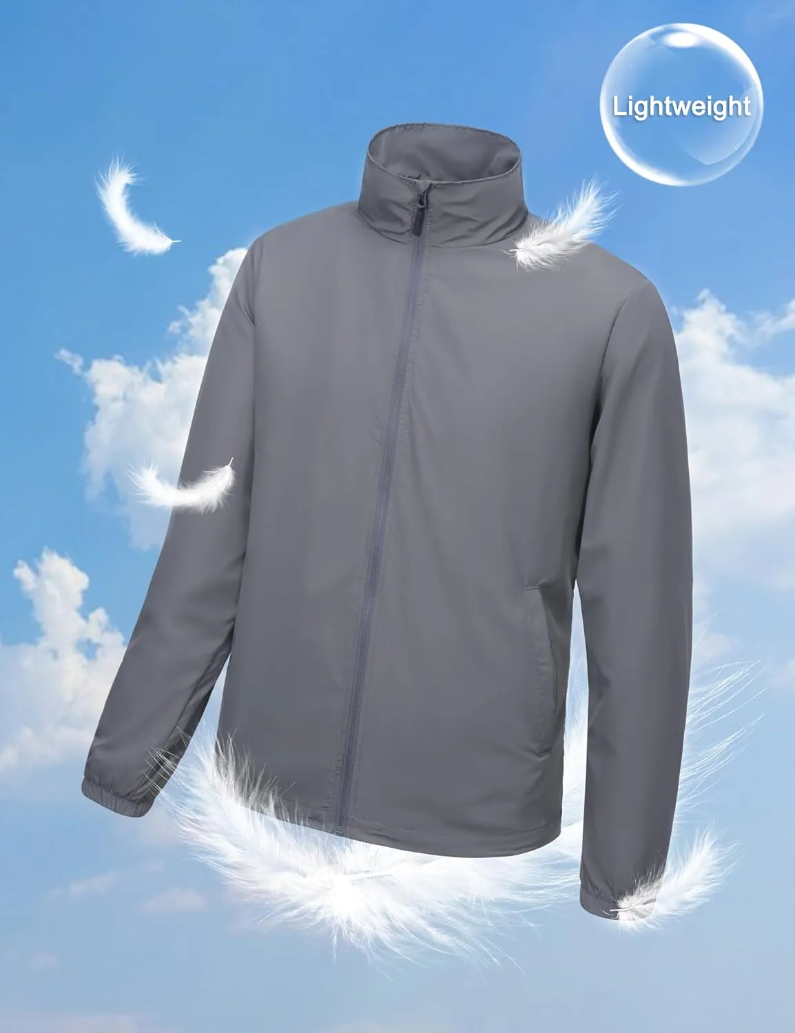 Little Donkey Andy Men’s Lightweight Breathable Windbreaker Golf Jacket UPF50  Windproof Outdoor Running Coat