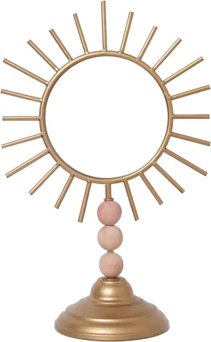 LONGSHENG - SINCE 2001 - Desk Mirror Wooden Desktop Sun Mirror Table Countertop Mirror Vintage Style for Makeup Home Room Wedding Decoration