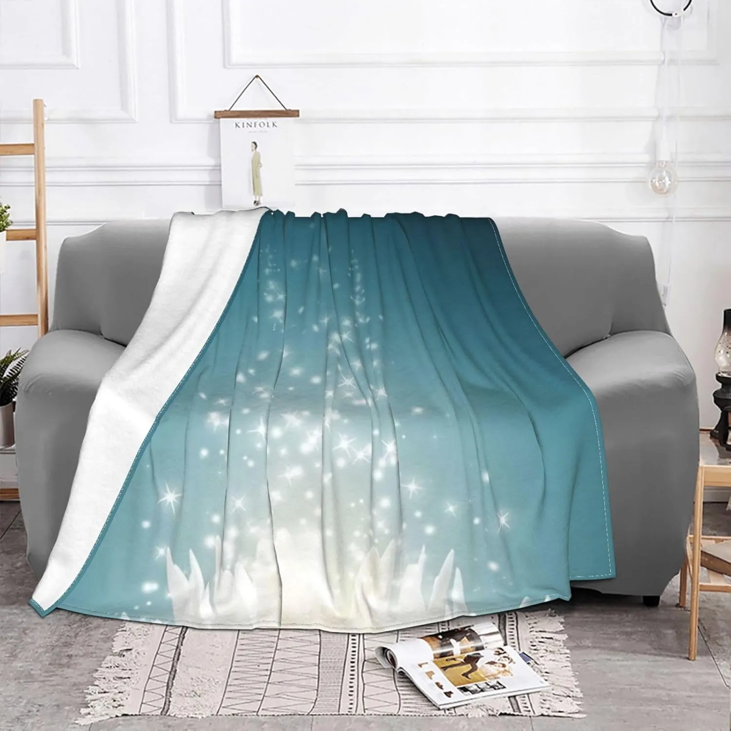 Lotus Flower Zen 60"X50" Flannel Blanket - 100% Soft Polyester, Lightweight and Warm, Suitable for Families, Camping, Travel