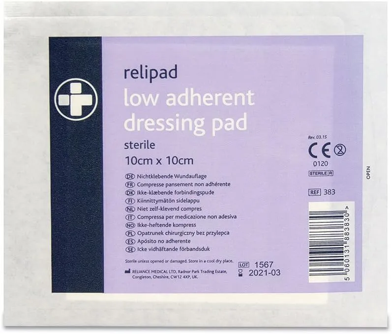 Low Adherent Pad Dressing - 10 x 10cm (Pack of 5)