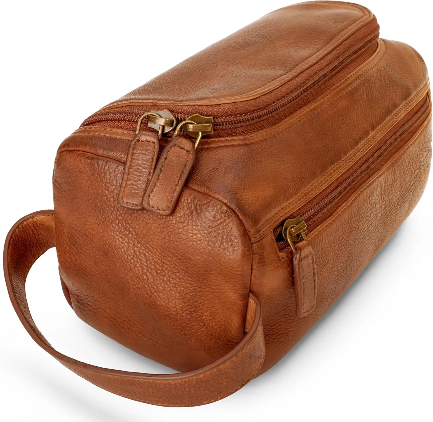 LUXEORIA Genuine Leather Toiletry Bags for Men and Women, Handmade Premium Leather Dopp Kit and Shaving Bag, Cosmetic Bag for Womens and Mens, Travel Essentials & Organizers