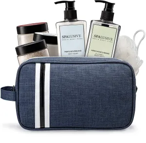 Luxury Spa Gift Set for Men - Natural Men’s Gift Basket - Great Gift For Guys for Holidays, Birthdays, High School, College Grad, Father’s Day Bath And Body Set - Fresh Sandalwood Scent