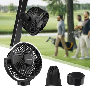 Magnetic Golf Cart Fan Rechargeable, 12000mAH Battery Operated Portable Fan with 3 Speeds, LED Lantern, Magnetic Base, Compatible with EZGO Club Car Yamaha, Golf Cart & Cruise Ship Accessories