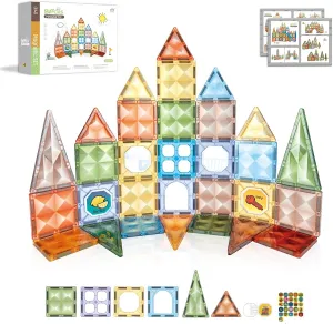 Magnetic Tiles STEM Building Set Educational Construction Kit Educational Learning Stem Sensory Stacking Toys for Kids Ages 3-8 (42PCS)