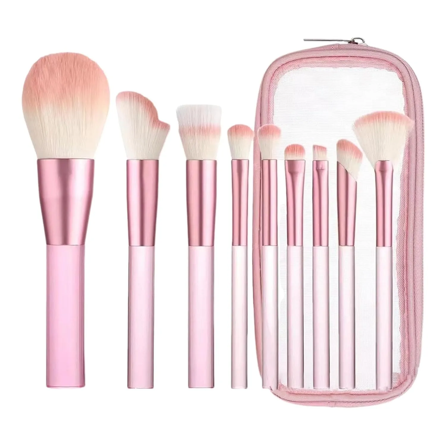 Makeup Brushes with Organizer Bag, 9 Pcs Premium Synthetic Foundation Brush,Eyeshadow Powder Concealer Contour Blending Eyeliner Brushes for Makeup,Gifts for Women