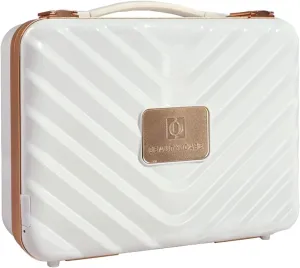 Makeup Case with LED Lighted Mirror Travel Makeup Train Case Cosmetic Organizer for Girls Makeup Artist, Makeup Tools, Hairstylist Travel White