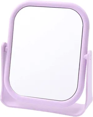 Makeup Mirror Makeup Mirror Double-Sided Rotating Vanity Mirror Desktop Round Mirror Simple Folding Makeup Portable Mirror Beauty Mirror(B)