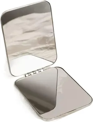Makeup Mirror Mirror Female Portable Portable Folding Double-Sided Stainless Steel Makeup Mirror Student Mini Make-up Mirror Beauty Mirror(B)