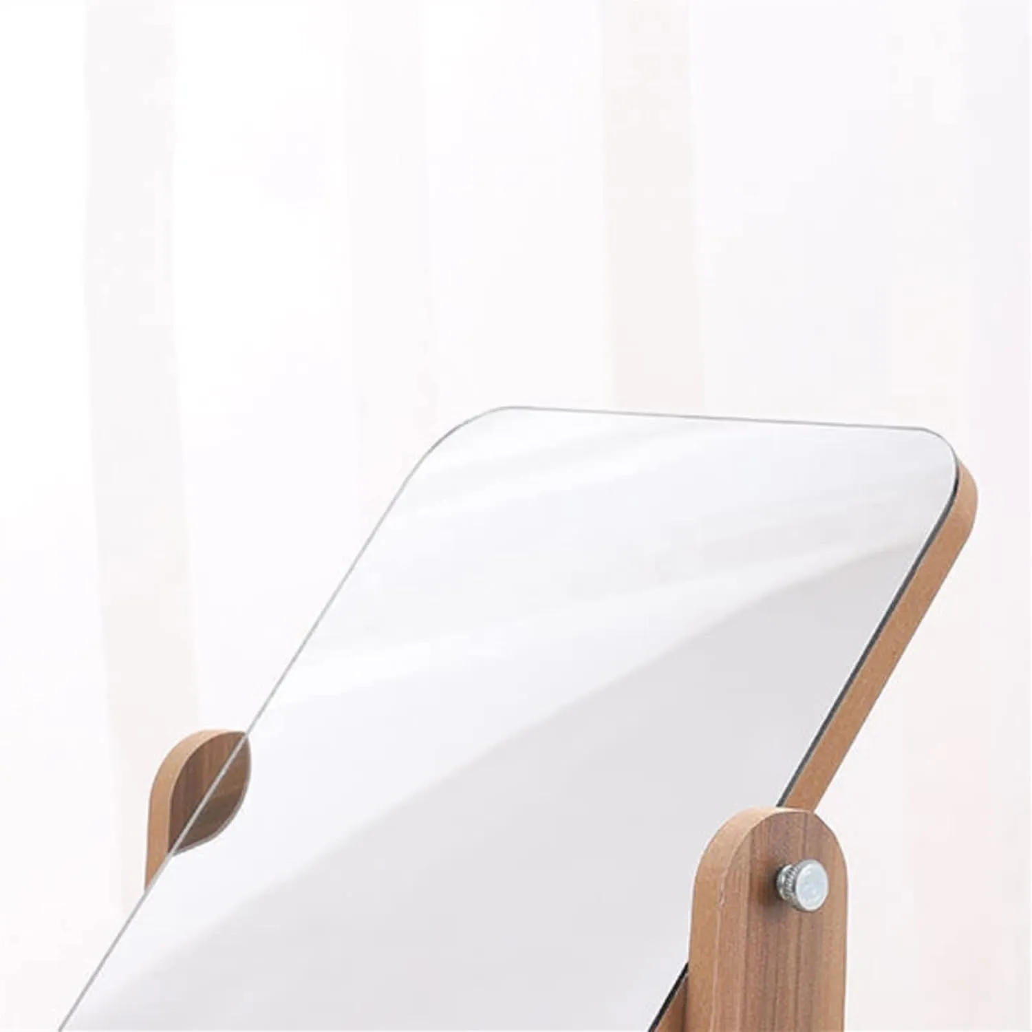 Makeup Mirror Mirror Wooden Bedroom Makeup Mirror Living Room Desktop Portable Large Student Mirror Dressing Mirror Vanity Mirror(Small)