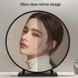 Makeup Mirror ，Nordic-Style Bathroom Shaving Round Mirror Dressing Table Mirror，for Living Room,Bedroom,Tabletop,Bathroom