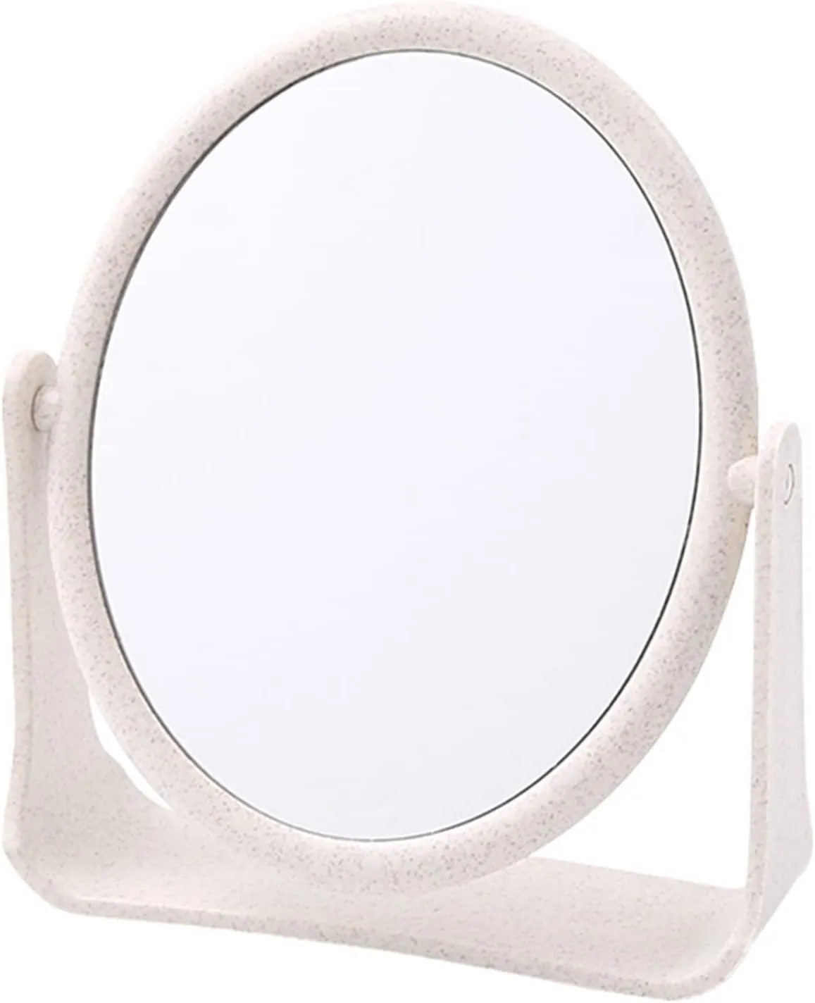 Makeup Mirror Round Double-Sided Rotatable Makeup Mirror Simple Folding Makeup Portable Mirror Desktop High-Definition Makeup Mirror Vanity Mirror(A)