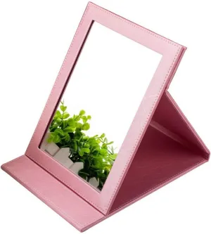 Makeup Mirror with Travel Folding Mirror Desktop Mirror Desk Standing Portable Vanity Mirror for Travel Makeup Mirror