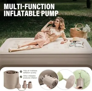 Malaki Trends Single Air Mattress with Built-In Pump – Self-Inflating Blow-Up Bed, No Socket Needed, Compact Inflatable Airbed for Camping, Guests & Travel (191x99x40cm)