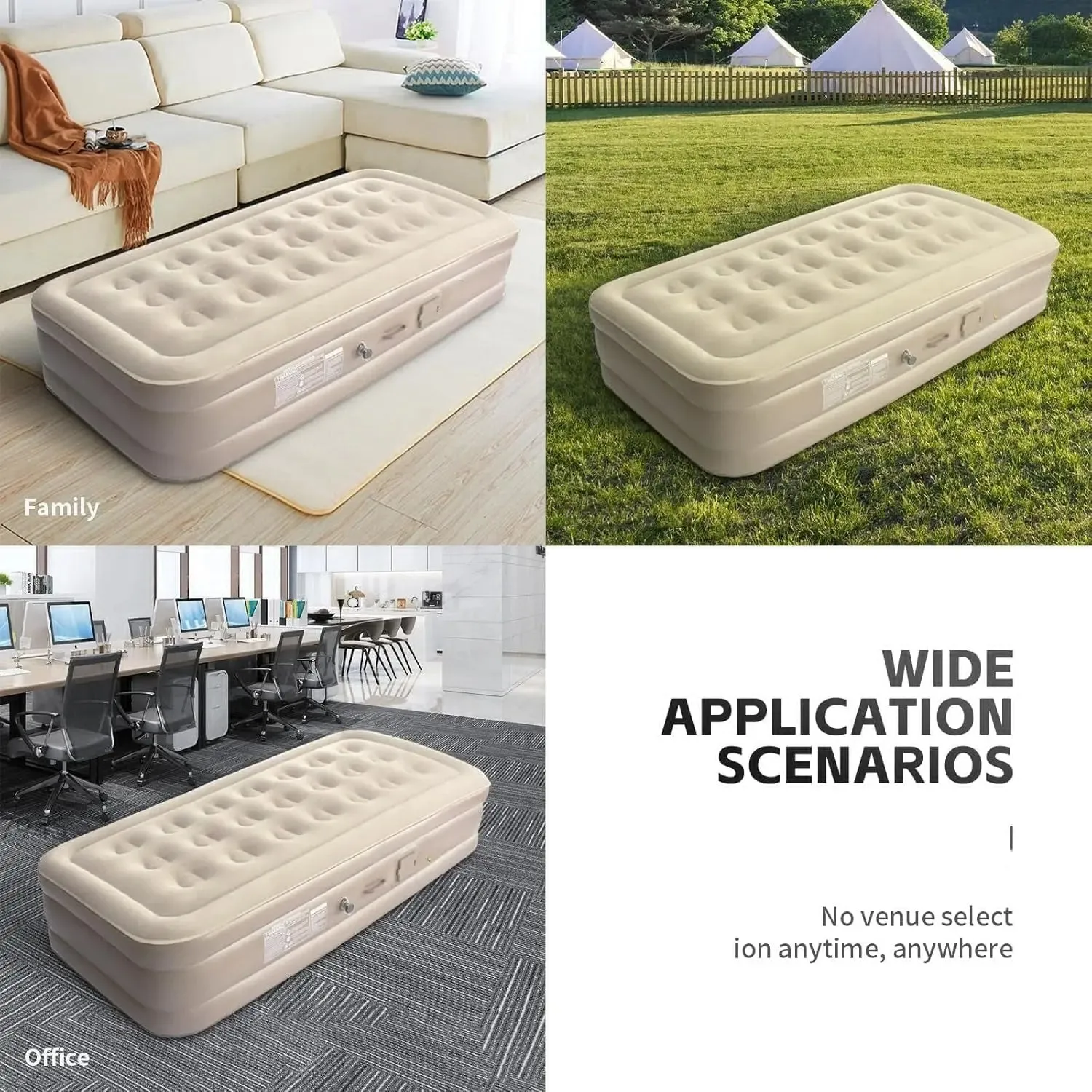 Malaki Trends Single Air Mattress with Built-In Pump – Self-Inflating Blow-Up Bed, No Socket Needed, Compact Inflatable Airbed for Camping, Guests & Travel (191x99x40cm)