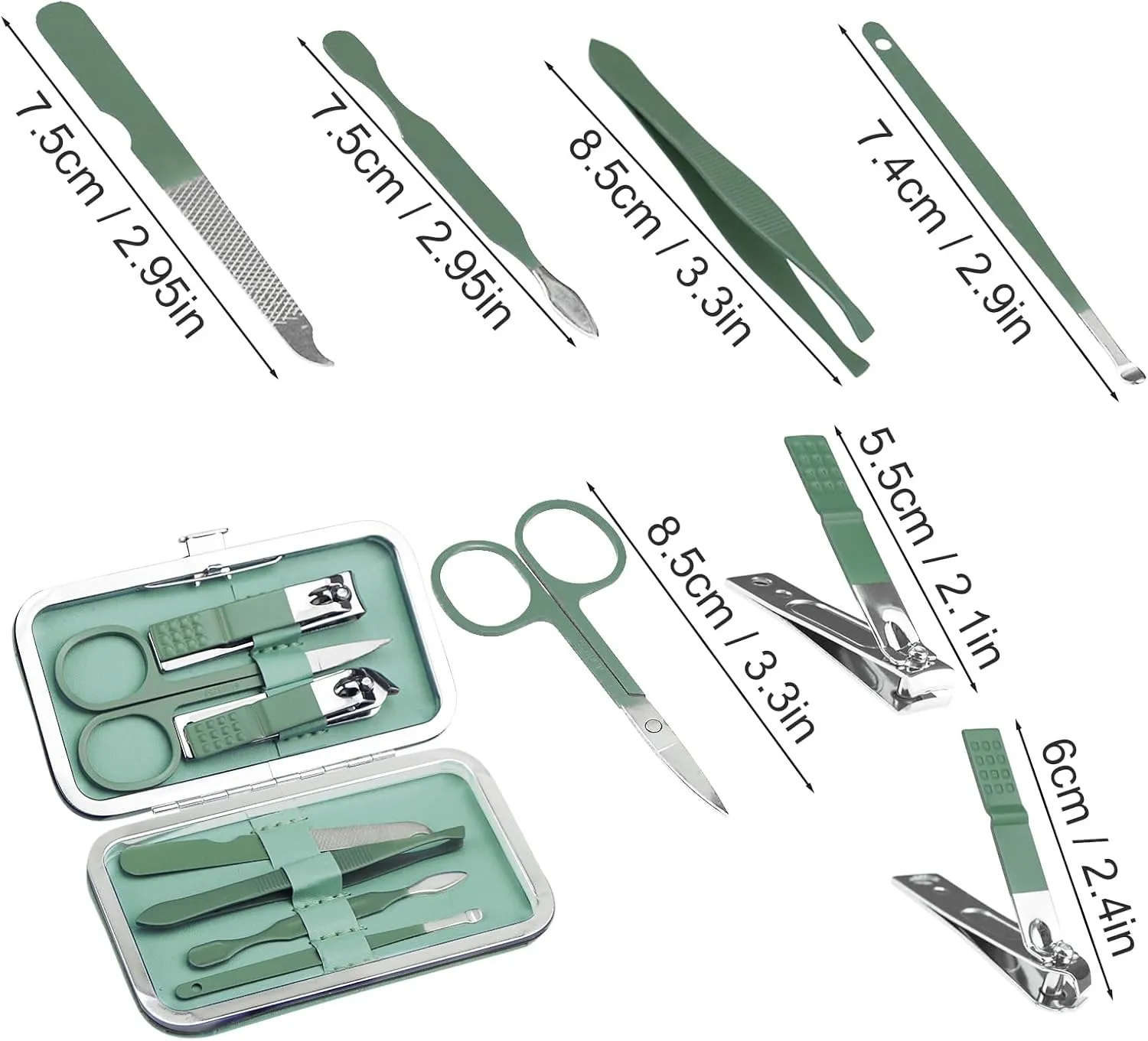 Manicure Kit Bulk, Nail Clippers Set Stainless Steel Fingernail Clippers Set, Sturdy Nail Tip Cutter Trimmers Professional Grooming Toenail Clippers Personal Pedicure Kits 7 in 1(Multicolour 24 Pack)