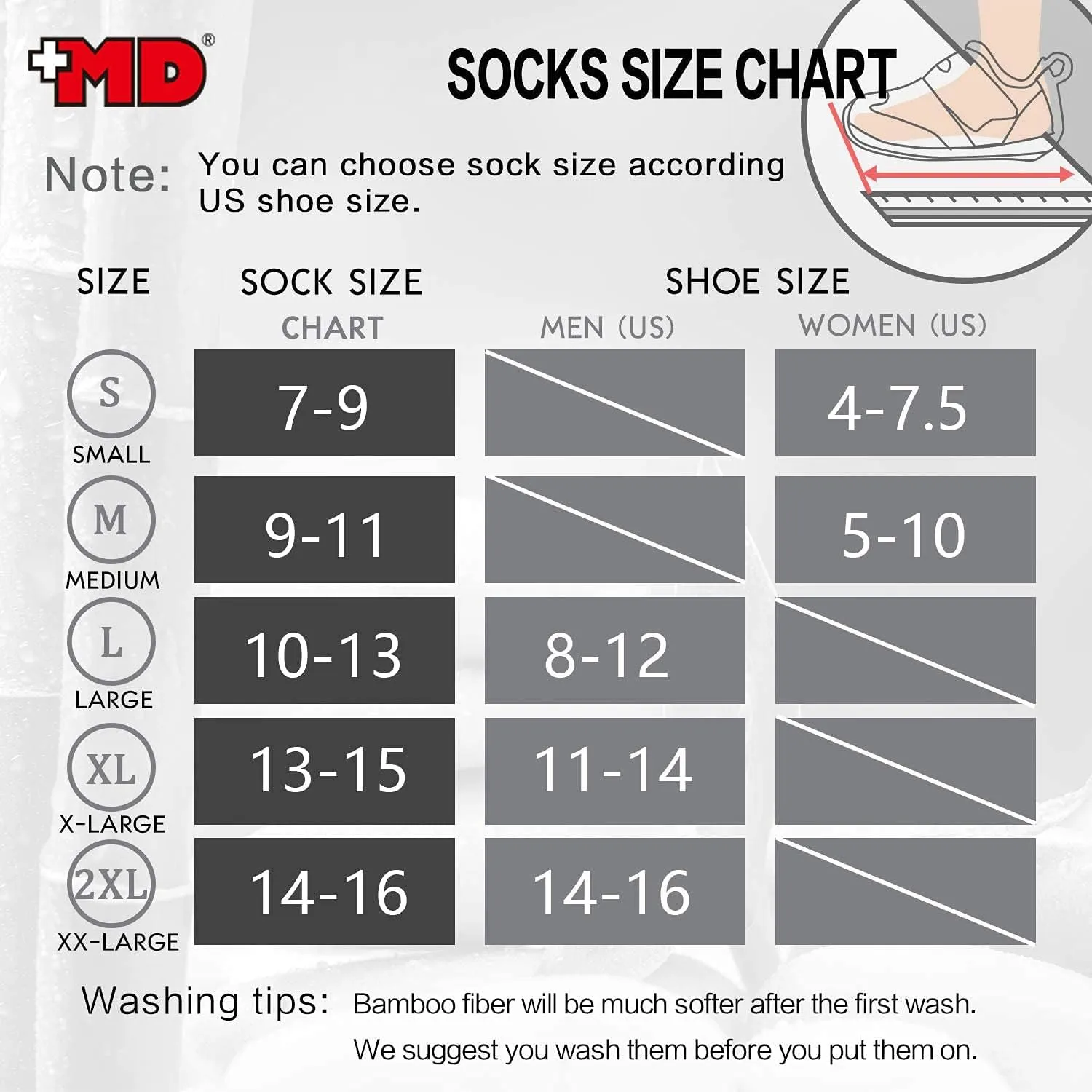  MD 6 Pairs Ankle Socks for Women and Men, Bamboo Viscose Smell Control Cushioned Sole Casual Athletic Socks