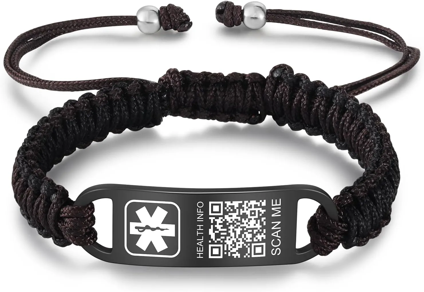 Medical Bracelets for Sport Men Women with QR Code Medical Alert ID Bracelets - Nylon Waterproof Wristband Fits Wrists Up to 7 inches - More Space Custom Emergency Med ID Alert Info