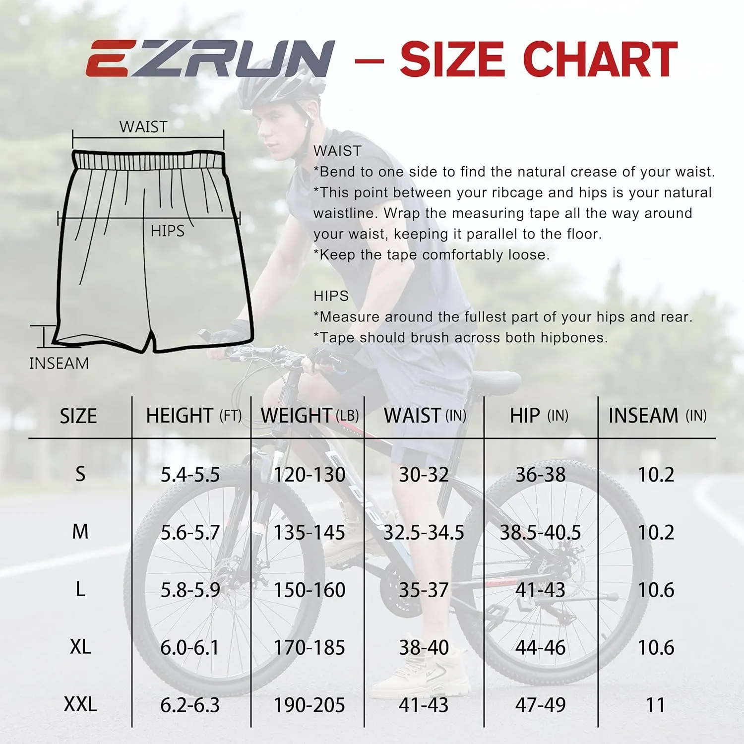 Men's Mountain Bike Shorts 3D Padded Bicycle Biking Shorts Quick Dry Lightweight MTB Cycling Shorts