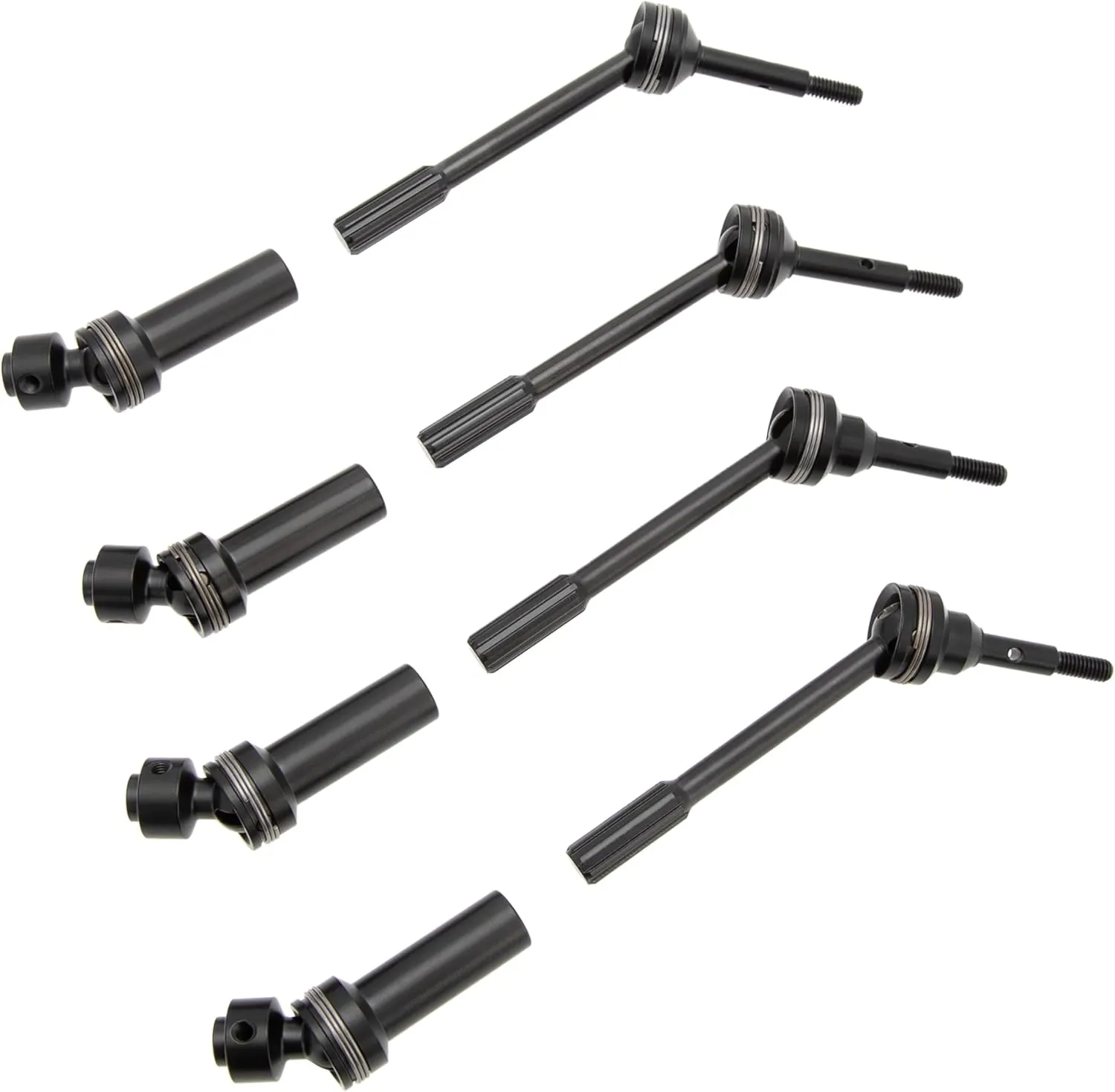 MEUS RACING Steel Front Rear Drive Shaft CVD Driveshaft Kit for 1/10 Traxxas Slash/Hoss/Rustler 4X4 9051X 9052X RC Car