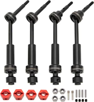 MEUS RACING Steel Front Rear Drive Shaft CVD Driveshaft Kit for 1/10 Traxxas Slash/Hoss/Rustler 4X4 9051X 9052X RC Car