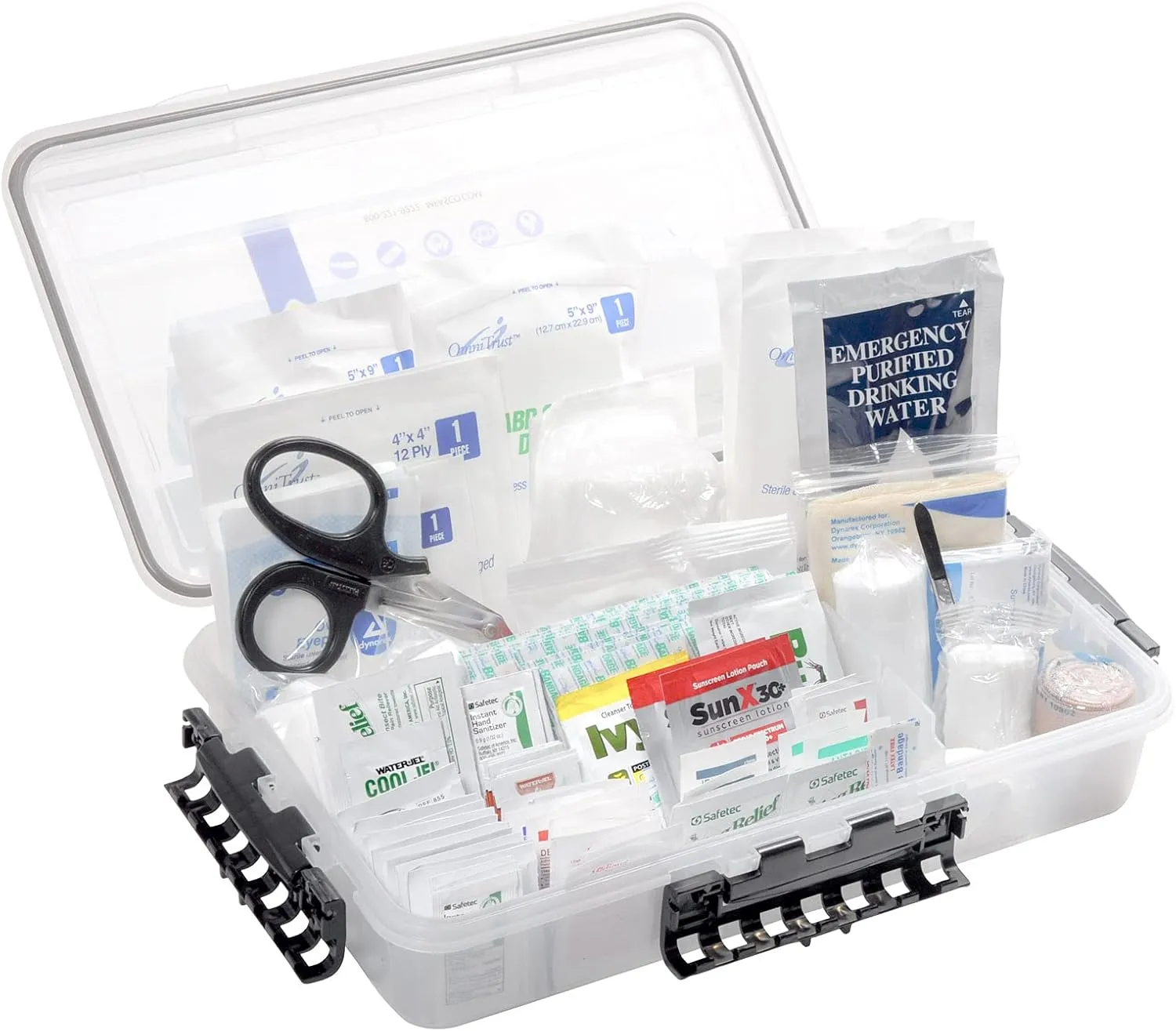 MFASCO Marine Emergency First Aid Kit - Waterproof Plano Case, Keeps Supplies Clean & Dry, Includes First Aid & Outdoor Protection, Great for Boats & Personal Watercraft - 14x9x3 in, 3 lbs, 326 Pcs
