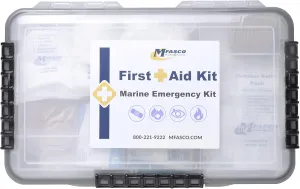 MFASCO Marine Emergency First Aid Kit - Waterproof Plano Case, Keeps Supplies Clean & Dry, Includes First Aid & Outdoor Protection, Great for Boats & Personal Watercraft - 14x9x3 in, 3 lbs, 326 Pcs