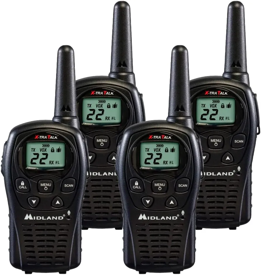 Midland LXT500VP3 FRS Two Way Radios - 4 Pack Bundle w/Chargers