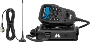 Midland - MXT275 Jeep Branded MicroMobile GMRS Radio - 15 Watts Two-Way Radio with Integrated Control Microphone - Overland Tractors Detachable External Magnetic Mount Antenna - 8 Repeater Channels