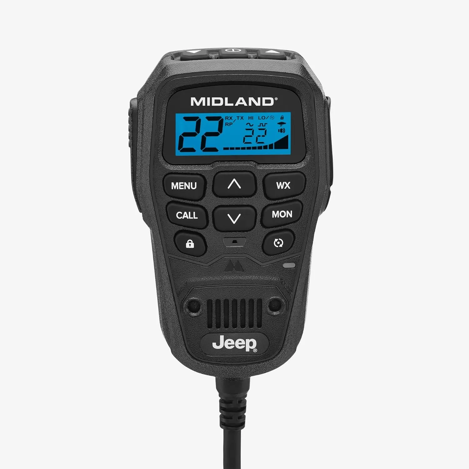 Midland - MXT275 Jeep Branded MicroMobile GMRS Radio - 15 Watts Two-Way Radio with Integrated Control Microphone - Overland Tractors Detachable External Magnetic Mount Antenna - 8 Repeater Channels