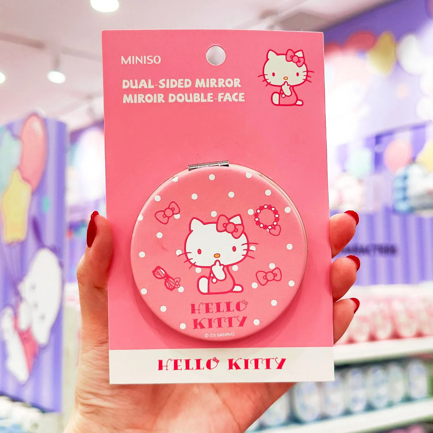 MINISO Hello Kitty Beauty Diary Series Dual-Sided Mirror