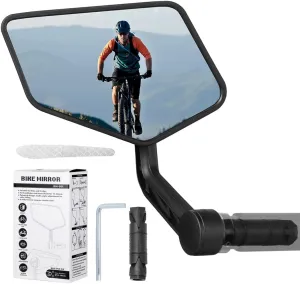 Mirror, Rearview End Bar Left Bike With Mirror Strip, Reflective Mountain For Mirror Side Bicycle Clear Crystal Glass 360-Degree Mirror, Bar Rotatable E-Bikes, Bikes, Scooters Mirror