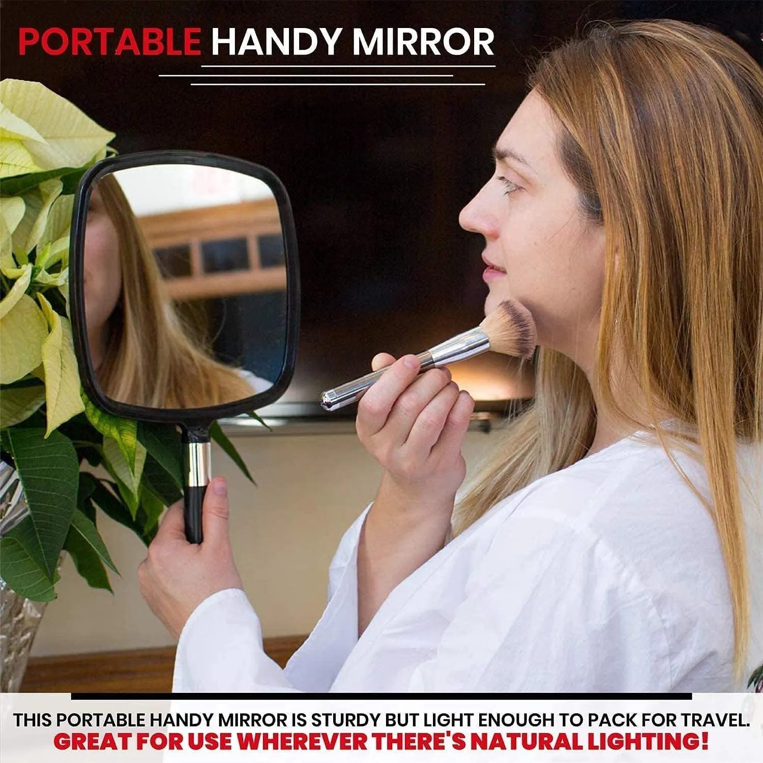 Mirrorvana Pack of 5 Large & Comfy Hand Held Mirror (Black)